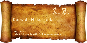 Korach Nikolett névjegykártya